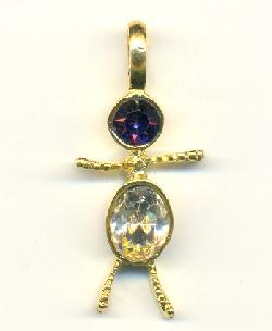 33x14mm GP Swarovski Amethyst Boy Charm