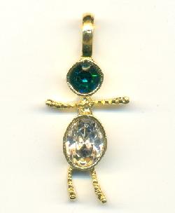 33x14mm GP Swarovski Emerald Boy Charm