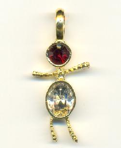 33x14mm GP Swarovski Siam Boy Charm