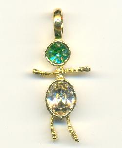 33x14mm GP Swarovski Peridot Boy Charm