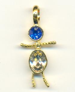 33x14mm GP Swarovski Sapphire Boy Charm