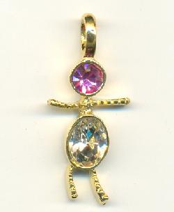 33x14mm GP Swarovski Rose Boy Charm
