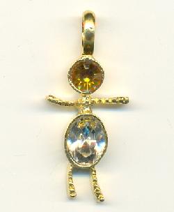 33x14mm GP Swarovski Topaz Boy Charm