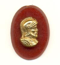 25x18mm Rust and Gold Warrior Cameo